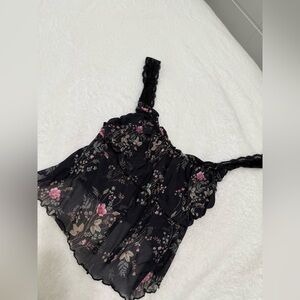 Forever 21 Black Floral Lace Top